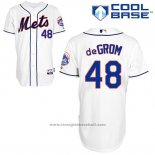 Maglia Baseball Uomo New York Mets Jacob Degrom 48 Bianco Alternato Cool Base