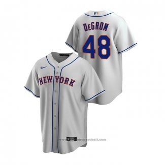 Maglia Baseball Uomo New York Mets Jacob Degrom Replica Road Grigio