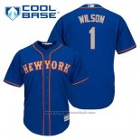 Maglia Baseball Uomo New York Mets Mookie Wilson 1 Blu Alternato Cool Base