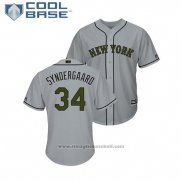 Maglia Baseball Uomo New York Mets Noah Syndergaard 2018 Memorial Day Cool Base Grigio