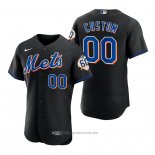 Maglia Baseball Uomo New York Mets Personalizzate Alternato Autentico Nero
