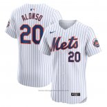 Maglia Baseball Uomo New York Mets Pete Alonso Home Elite Bianco