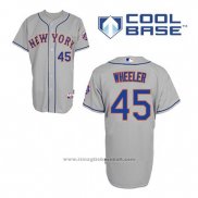 Maglia Baseball Uomo New York Mets Zack Wheeler 45 Grigio Cool Base