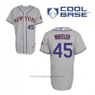 Maglia Baseball Uomo New York Mets Zack Wheeler 45 Grigio Cool Base