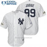 Maglia Baseball Uomo New York Yankees 2017 Postseason Aaron Judge Bianco Cool Base