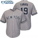 Maglia Baseball Uomo New York Yankees 2017 Postseason Masahiro Tanaka Grigio Cool Base