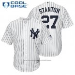 Maglia Baseball Uomo New York Yankees 27 Giancarlo Stanton Bianco Replica Giocatore Cool Base