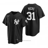 Maglia Baseball Uomo New York Yankees Aaron Hicks Replica Nero