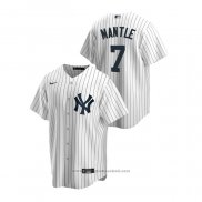 Maglia Baseball Uomo New York Yankees Mickey Mantle Replica Home Bianco