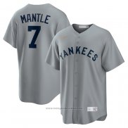 Maglia Baseball Uomo New York Yankees Mickey Mantle Road Cooperstown Collection Grigio