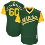 Maglia Baseball Uomo Oakland Athletics 2017 Little League World Series Andrew Triggs Verde