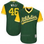 Maglia Baseball Uomo Oakland Athletics 2017 Little League World Series Santiago Casilla Verde