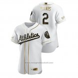 Maglia Baseball Uomo Oakland Athletics Khris Davis Golden Edition Autentico Bianco