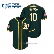 Maglia Baseball Uomo Oakland Athletics Marcus Semien Cool Base Allenamento Primaverile 2019 Verde