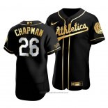 Maglia Baseball Uomo Oakland Athletics Matt Chapman Golden Edition Autentico Nero