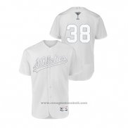 Maglia Baseball Uomo Oakland Athletics Nick Martini 2019 Players Weekend Autentico Bianco