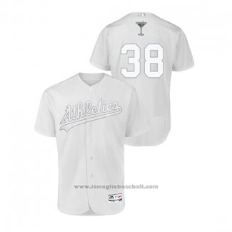 Maglia Baseball Uomo Oakland Athletics Nick Martini 2019 Players Weekend Autentico Bianco