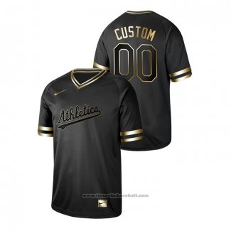 Maglia Baseball Uomo Oakland Athletics Personalizzate 2019 Golden Edition V Neck Nero