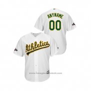 Maglia Baseball Uomo Oakland Athletics Personalizzate 2019 Postseason Cool Base Bianco