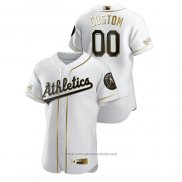 Maglia Baseball Uomo Oakland Athletics Personalizzate Golden Edition Authentic Bianco