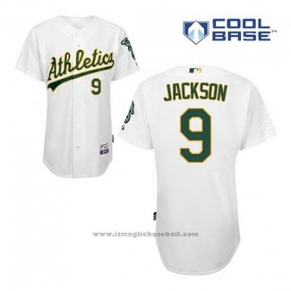 Maglia Baseball Uomo Oakland Athletics Reggie Jackson 9 Bianco Home Cool Base