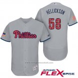 Maglia Baseball Uomo Philadelphia Phillies 2017 Stelle e Strisce Jeremy Hellickson Grigio Flex Base
