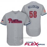 Maglia Baseball Uomo Philadelphia Phillies 2017 Stelle e Strisce Jeremy Hellickson Grigio Flex Base
