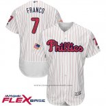 Maglia Baseball Uomo Philadelphia Phillies 2017 Stelle e Strisce Maikel Franco Bianco Flex Base