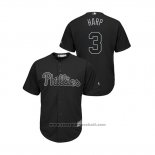 Maglia Baseball Uomo Philadelphia Phillies Bryce Harper 2019 Players Weekend Replica Nero