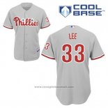 Maglia Baseball Uomo Philadelphia Phillies Cliff Lee 33 Grigio Cool Base