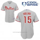 Maglia Baseball Uomo Philadelphia Phillies Dave Hollins 15 Grigio Cool Base