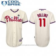 Maglia Baseball Uomo Philadelphia Phillies Jimmy Rollins Crema Cool Base Giocatore