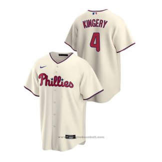 Maglia Baseball Uomo Philadelphia Phillies Scott Kingery Replica Alternato Crema