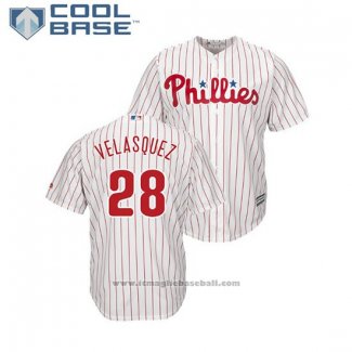 Maglia Baseball Uomo Philadelphia Phillies Vince Velasquez Cool Base Home Bianco