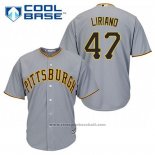 Maglia Baseball Uomo Pittsburgh Pirates Francisco Liriano 47 Grigio Cool Base