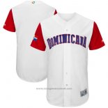 Maglia Baseball Uomo Republica Dominicana Clasico Mundial de Baseball 2017 Personalizzate Bianco