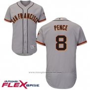 Maglia Baseball Uomo San Francisco Giants 8 Hunter Francisco Giants Pence Flex Base Grigio