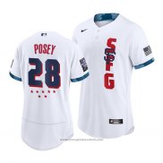 Maglia Baseball Uomo San Francisco Giants Buster Posey 2021 All Star Autentico Bianco