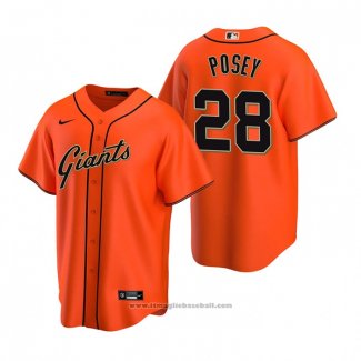 Maglia Baseball Uomo San Francisco Giants Buster Posey Replica Alternato Arancione