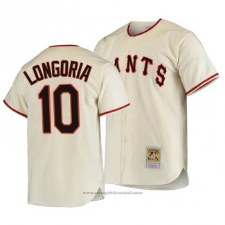 Maglia Baseball Uomo San Francisco Giants Evan Longoria Autentico Cooperstown Collection Primera 1954 Crema