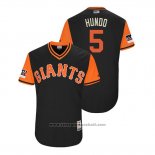 Maglia Baseball Uomo San Francisco Giants Nick Hundley 2018 LLWS Players Weekend Hundo Nero