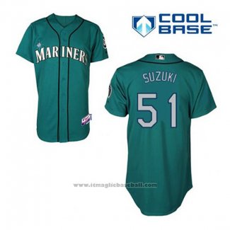 Maglia Baseball Uomo Seattle Mariners Ichiro Suzuki 51 Verde Alternato Cool Base