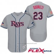 Maglia Baseball Uomo Tampa Bay Rays 2017 Stelle e Strisce Jake Odorizzi Grigio Flex Base