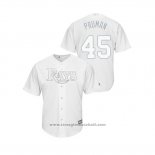 Maglia Baseball Uomo Tampa Bay Rays Austin Pruitt 2019 Players Weekend Replica Bianco