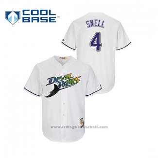 Maglia Baseball Uomo Tampa Bay Rays Blake Snell Turn Back The Clock Cool Base Bianco