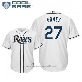 Maglia Baseball Uomo Tampa Bay Rays Carlos Gomez Cool Base Home Bianco