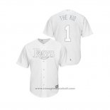 Maglia Baseball Uomo Tampa Bay Rays Willy Adames 2019 Players Weekend Replica Bianco