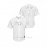 Maglia Baseball Uomo Tampa Bay Rays Willy Adames 2019 Players Weekend Replica Bianco