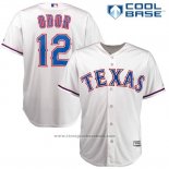 Maglia Baseball Uomo Texas Rangers 12 Rougned Odor Bianco Cool Base