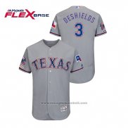 Maglia Baseball Uomo Texas Rangers Delino Deshields 150 Anniversario Autentico Flex Base Grigio